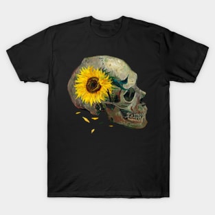 Van Gogh Skull with Sunflower T-Shirt